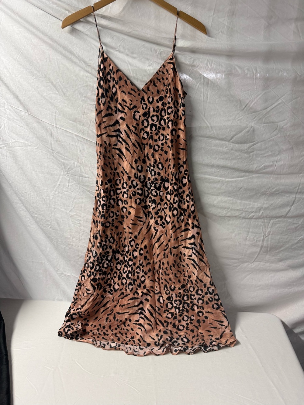Paige 100% Silk Slip Dress Leopard Print XS